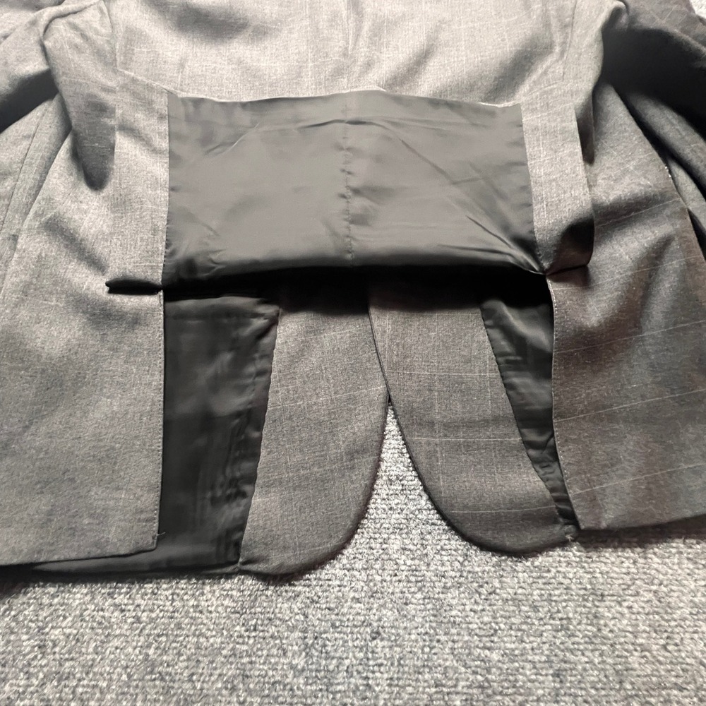 Jos. A. Bank Travelers Collection Gray Windowpane 100% Wool Blazer Jacket 46R - Picture 10 of 13
